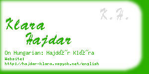 klara hajdar business card